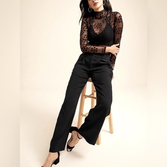 Maurices Black Wide Band Stretch Dress Pants Trousers Bootcut Flare Like New 7/8 - Picture 5 of 16